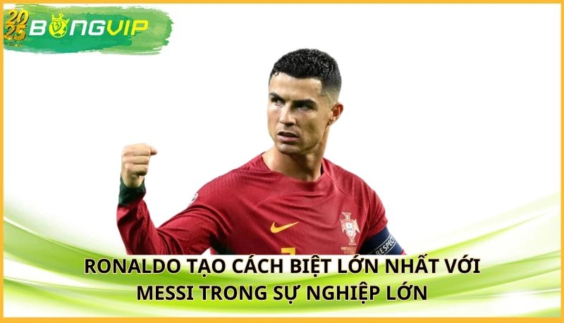 Ronaldo tạo cách biệt lớn nhất với Messi trong sự nghiệp